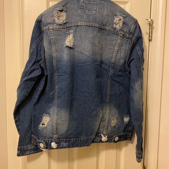 Mens Distressed Denim Jacket - Picture 5 of 7